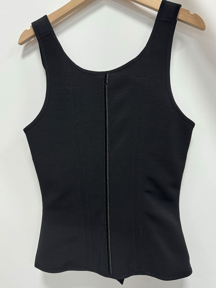 MOCHI Women's Boned Latex Zipper Corset Tummy Control Body Shaper Vest With Bra