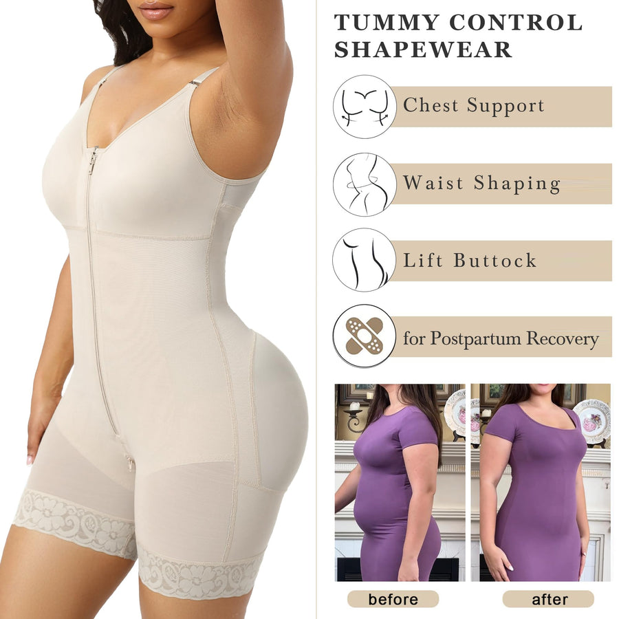 MOCHI Faja Postparto para Mujer – Moldeadora con Control de Abdomen, Realce de Glúteos y Abertura con Cremallera