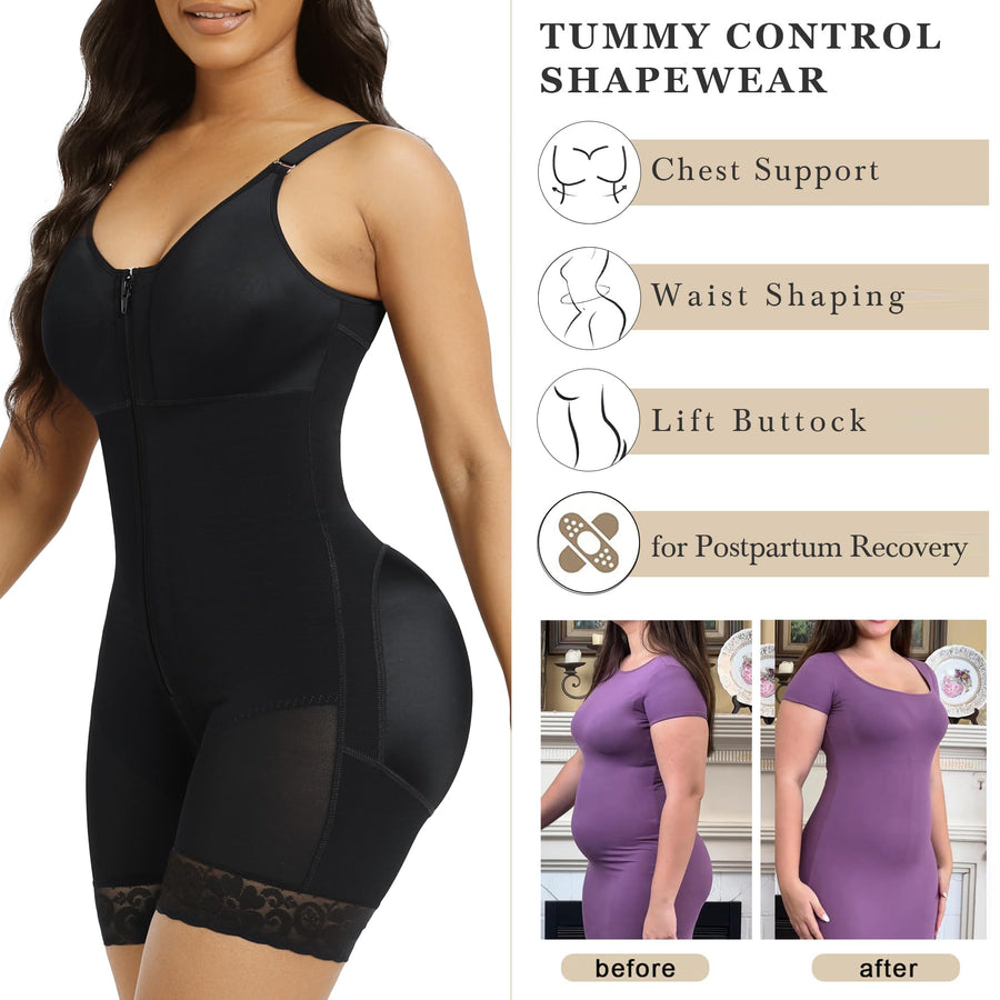 MOCHI Faja Postparto para Mujer – Moldeadora con Control de Abdomen, Realce de Glúteos y Abertura con Cremallera